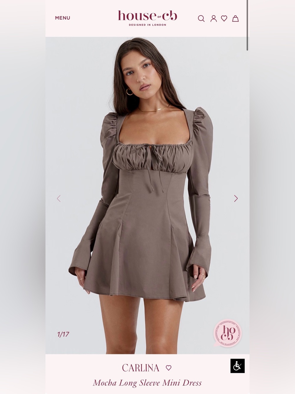 House of cb Mini Dress with Square Neck